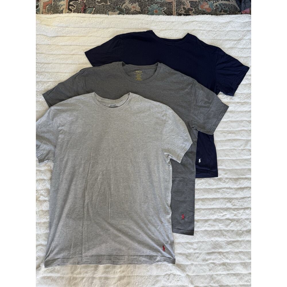 Polo Ralph Lauren XL T-Shirts Gray Navy Charcoal Classic Slim Fit Cotton